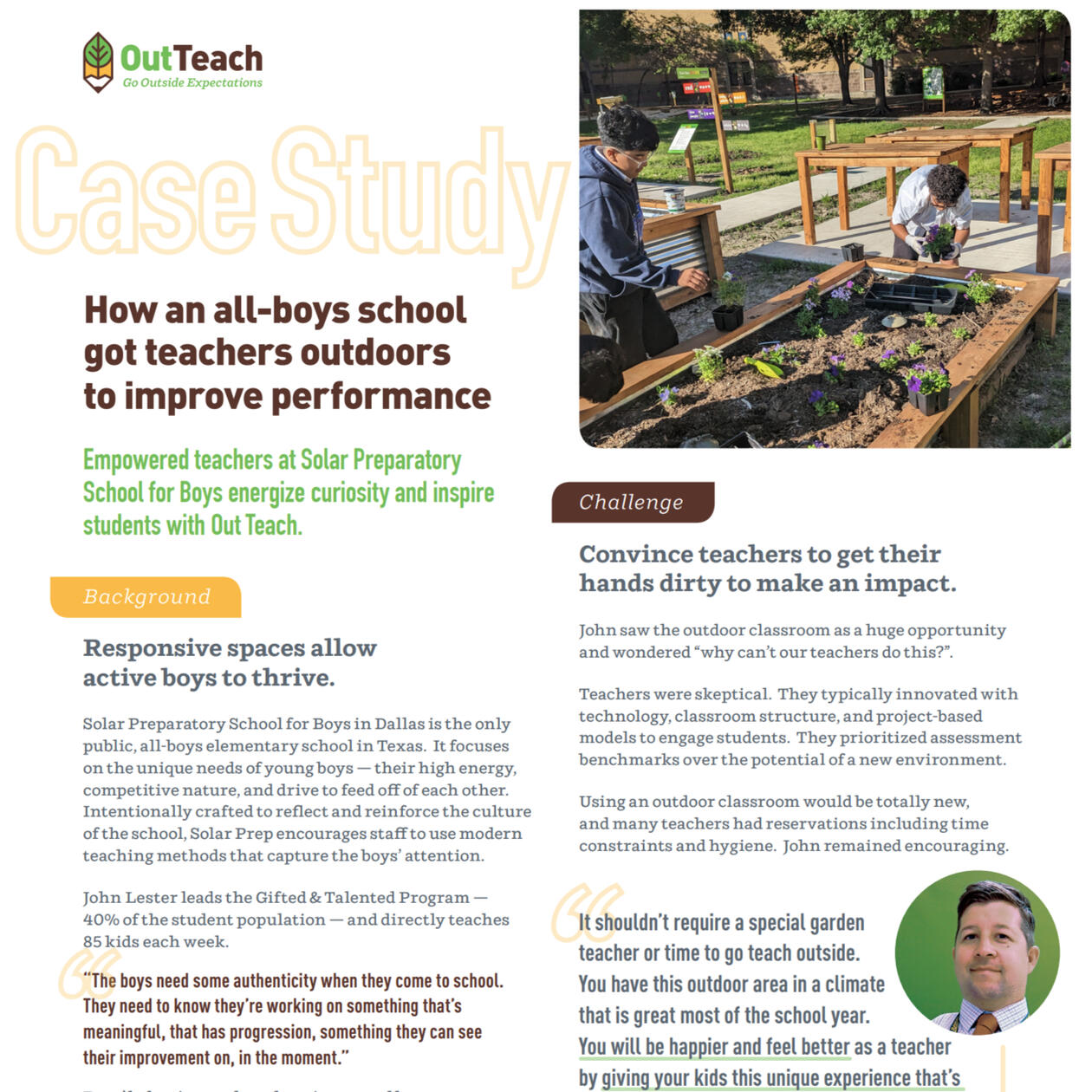 Mission Copy Case Study: Out Teach | Solar Preparatory School for Boys